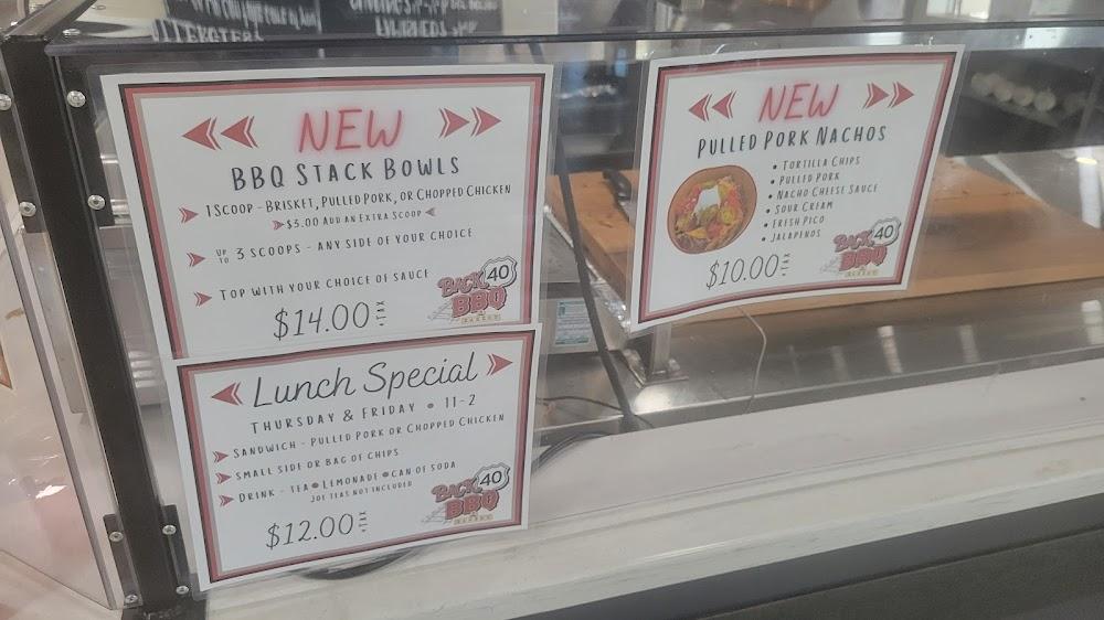 Back 40 BBQ & Bakery Menu image 3